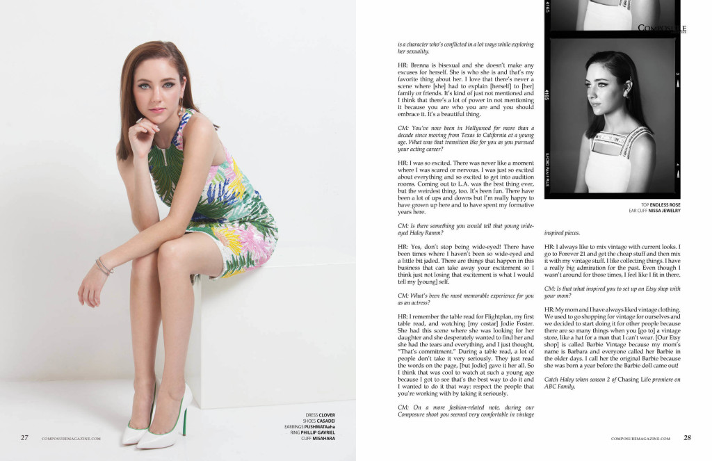 Actress Haley Ramm for Composure Magazine