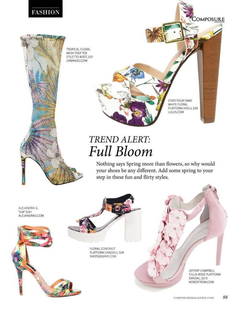 Trend Alert: Full Bloom  Nothing says Spring more than flowers, so why would your shoes be any different. Add some spring to your step in these fun and flirty styles.