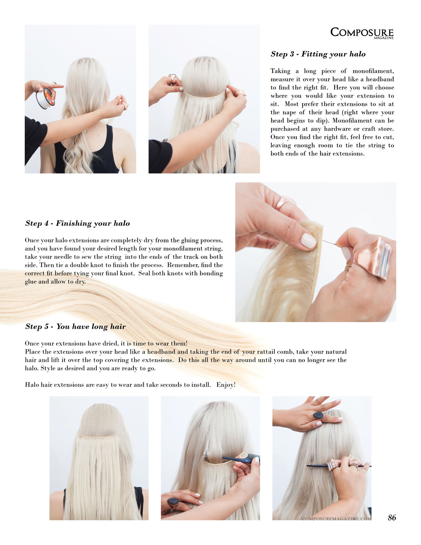 How to guide for Halo Hair Extensions