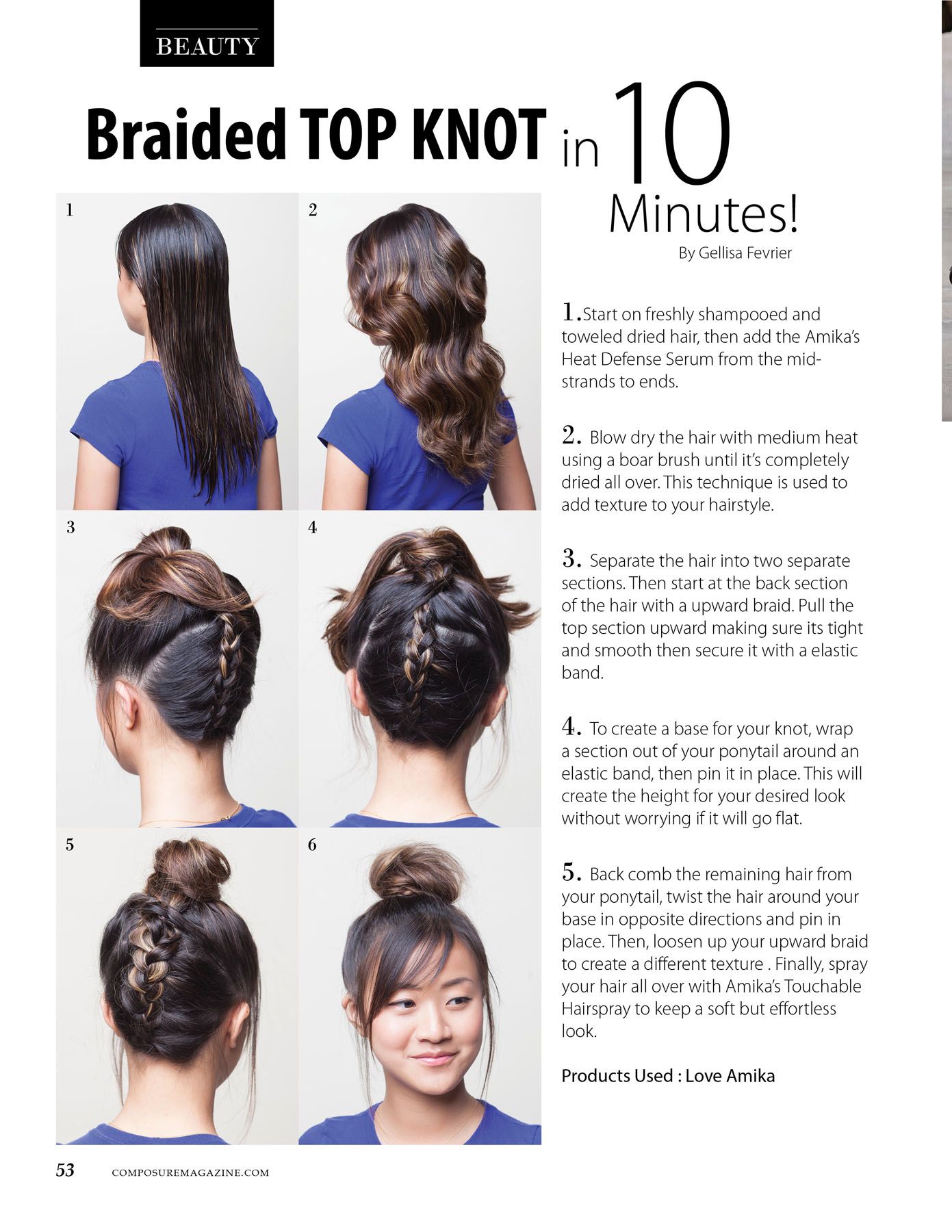Braided Top Knot hair tutorial