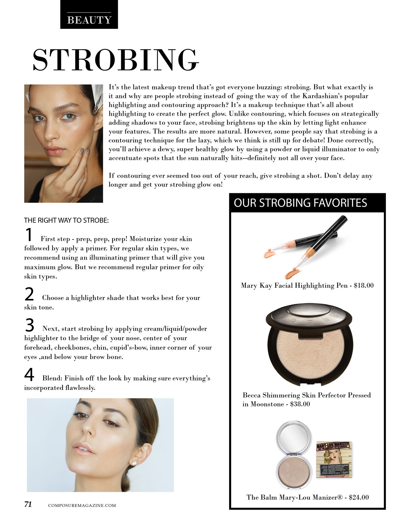 Strobing all-natural contouring