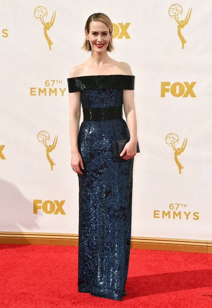 SarahPaulson 2015 Emmys red carpet