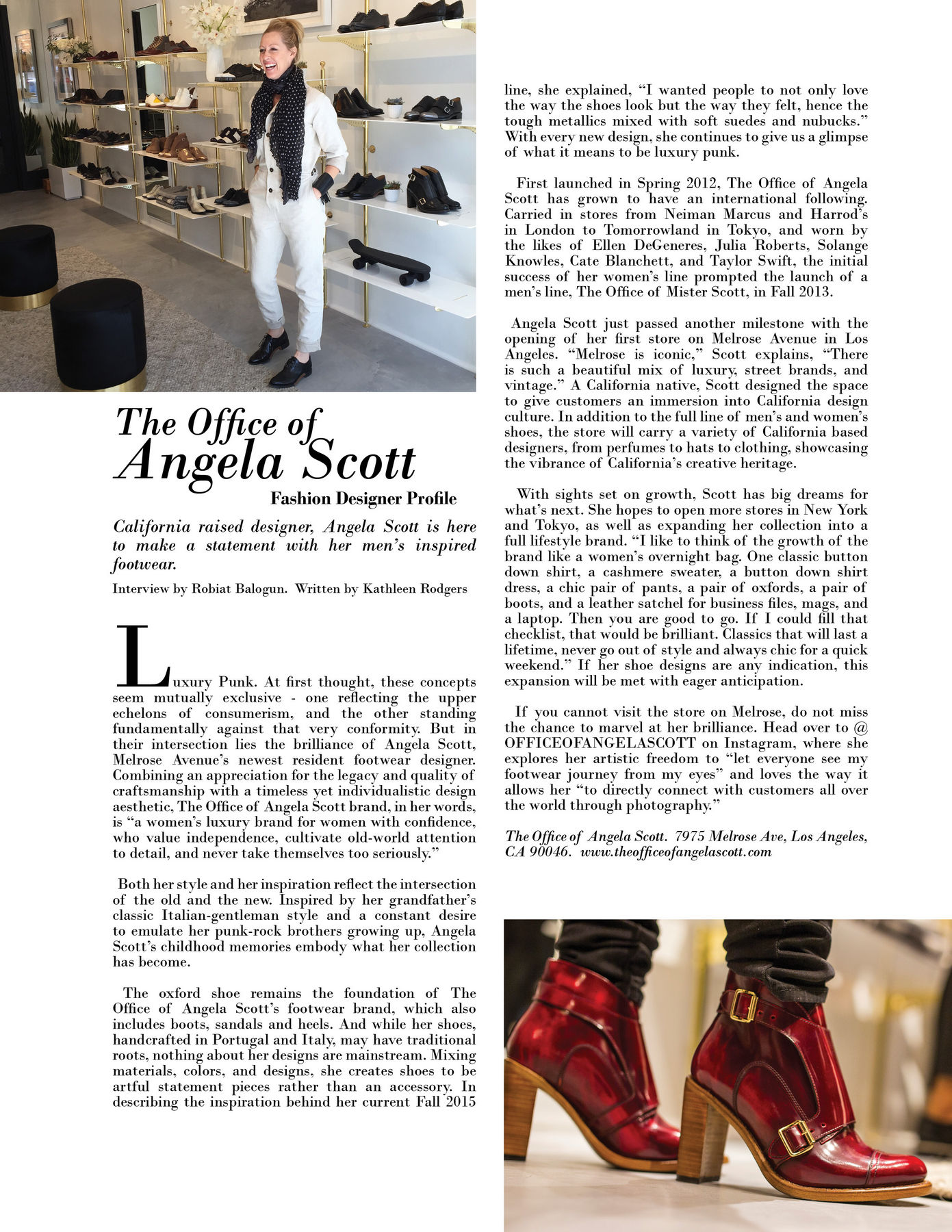 Fashion Designer Profile The Office of Angela Scott Composure Magazine