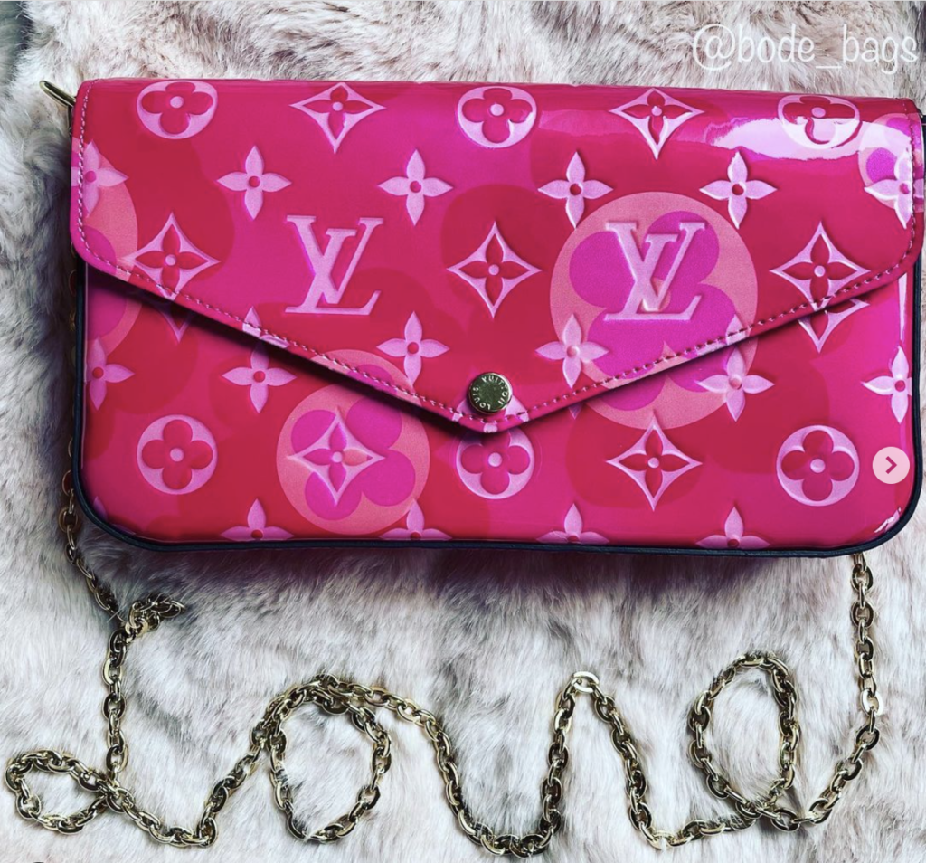 LOUIS VUITTON Vernis Valentine Pochette Felicie Chain Wallet